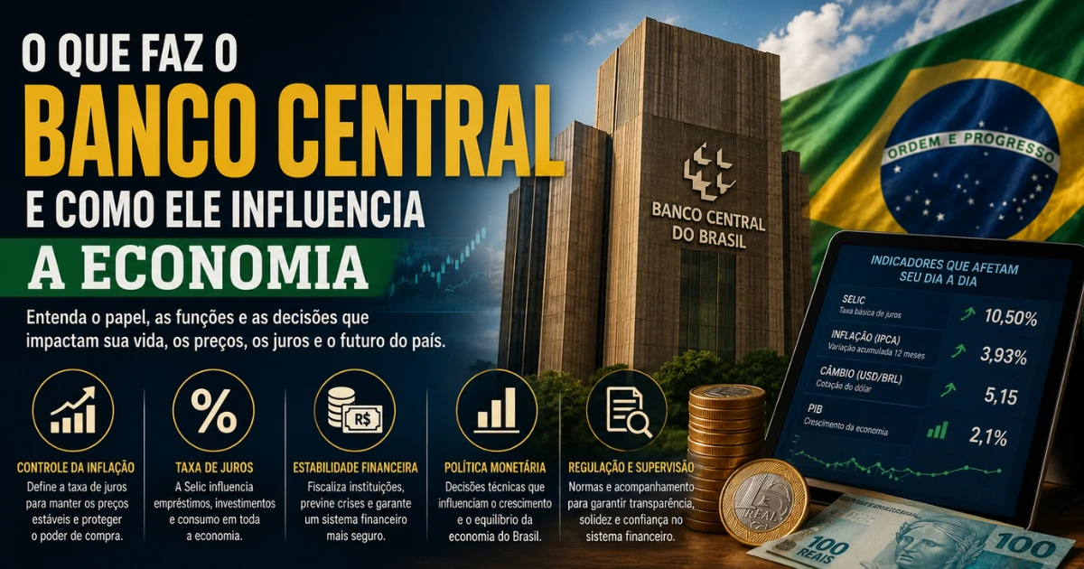 O que faz o Banco Central e como ele influencia a economia